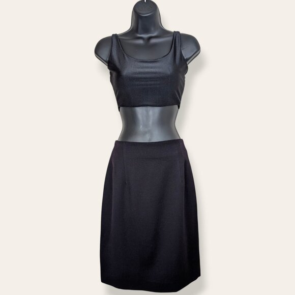 🍁V. Giraffe Black Pure Virgin Wool Skirt - Picture 1 of 9
